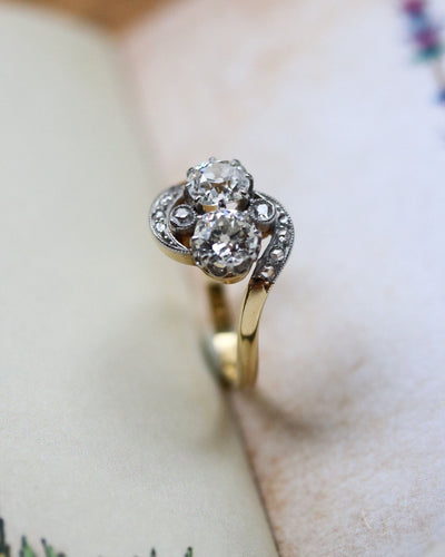 Bague 56 Bague Toi & Moi Tourbillon Diamants et Or 58 Facettes C2066