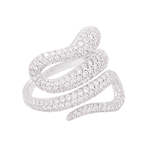 Bague 53 Bague Messika "Snake" or blanc, diamants. 58 Facettes 34151