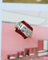 Bague 47 Bague Dôme Or Rose Diamants et Calibrés de Rubis Verneuil 58 Facettes A11310