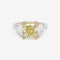 Bague Bague en diamant de forme radiante jaune fantaisie SI1 de 5,02 carats, GIA 58 Facettes 22612