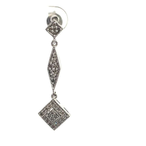 Boucles d'oreilles Geometric Diamond Drop Earrings 58 Facettes UN0151