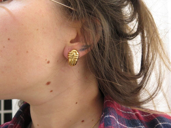 Boucles d'oreilles boucles d'oreilles BULGARI parentesi or jaune 18k 16.3 gr  s 58 Facettes 267994