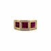 Bague 56 Bague Tank or Jaune rubis diamants 58 Facettes 89-GS29617