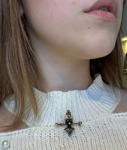 Broche Broche en or et émaux polychromes « Moretto » – Chef-d'œuvre de l'atelier A. Gigante 58 Facettes