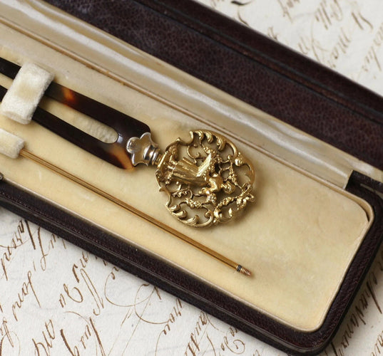 Accessoire Boucheron Peigne Ancien Vermeil sur Ecaille 58 Facettes