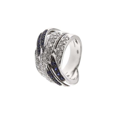 Bague 57 Bague bandeau diamants et saphirs 58 Facettes 24509