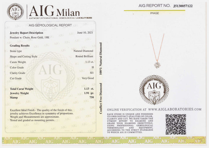 Collier Collier Solitaire diamant 1,13 ct 58 Facettes 431