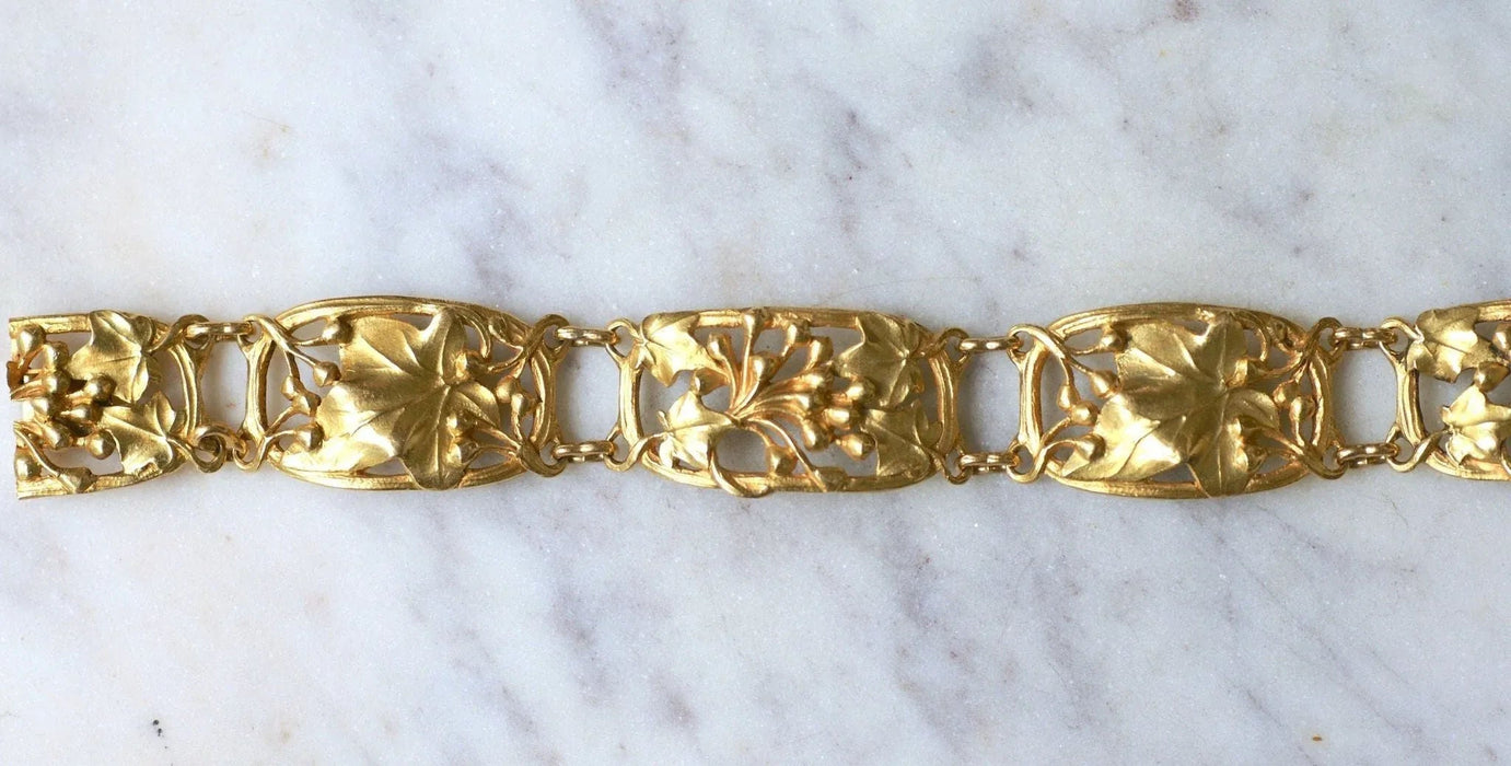 Arnould Art Nouveau-armband in geel goud