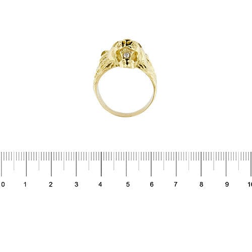 Bague Bague tête de lion en or jaune sertie de diamants 58 Facettes 30011