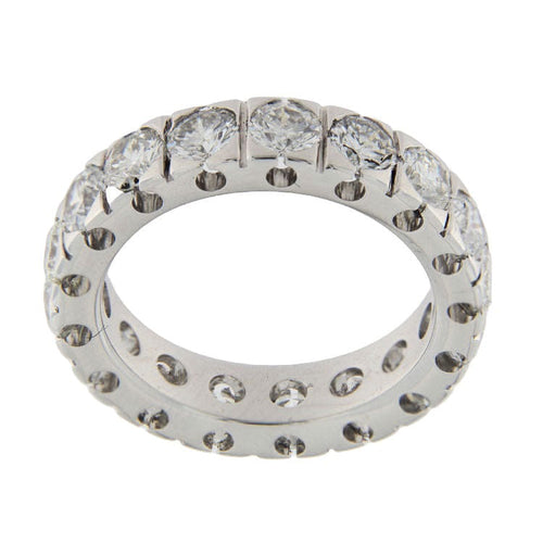 Bague 54.5 Bague d'éternité en or blanc 3,71 carats avec diamants 58 Facettes G3724