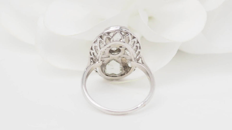 Bague 55 Bague Art Déco en or blanc et diamants 58 Facettes 32792