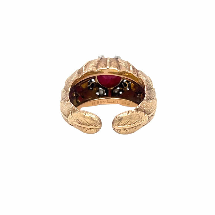 Bague Mario Buccellati Ruby Diamond Gold Ring 58 Facettes