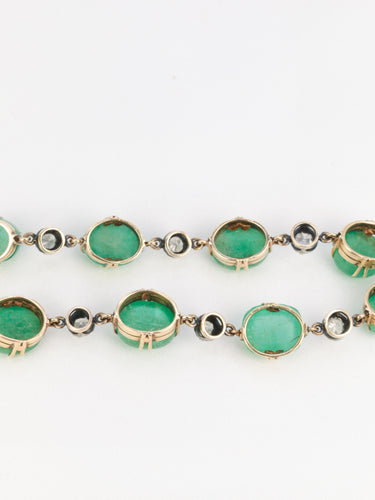 Bracelet Bracelet ancien cabochons d'émeraudes or jaune diamants 58 Facettes 777