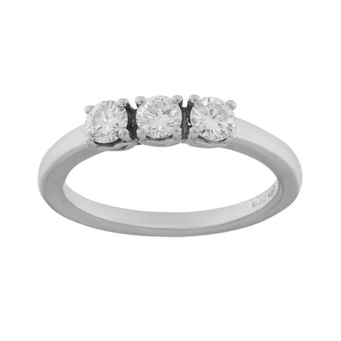 Bague 53 Bague Trilogie en or blanc avec diamants taille brillant 58 Facettes G3613