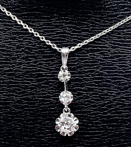 Collier Pendentif Diamants 1900 sur chaîne 58 Facettes AB119