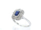 Bague 54 Bague design en or blanc avec un saphir et des diamants 58 Facettes 2348