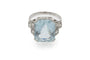 Bague Bague Art Déco avec aigue-marine 5.00ct et diamants en platine 0,950 58 Facettes 11462