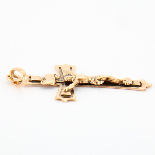 Pendentif Croix  or jaune 58 Facettes