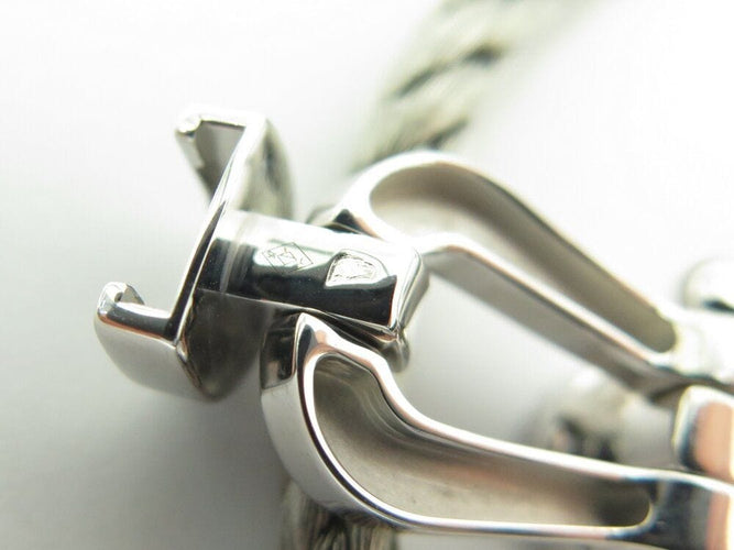 Bracelet bracelet FRED force 10 mm manille or blanc 18k cable acier t16 18cm 58 Facettes 267890