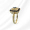 Bague 59.5 Bague octogonale à pans coupés Saphirs et Diamants - Or Jaune 18 K 58 Facettes AA 1707