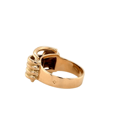 Bague 53 Bague tank noeud or rose et diamant - 1940 58 Facettes 1.0002377/1