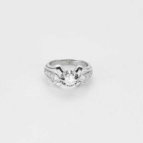 Bague 48 Solitaire en platine et diamant 58 Facettes LP1232/12