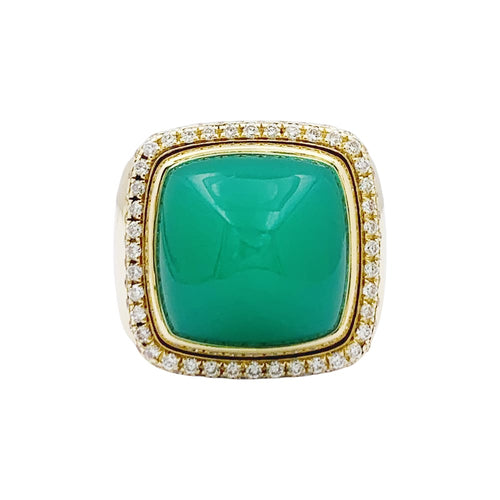 Bague 53 Bague FRED, "PAIN DE SUCRE", or rose 750/000, chrysoprase, diamants. 58 Facettes 35047