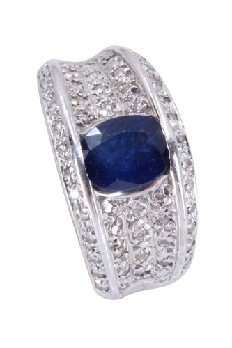 BAGUE MODERNE SAPHIR ET DIAMANTS 58 Facettes 095271