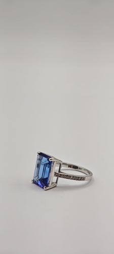 Bague 54 Bague solitaire en or blanc et tanzanite 58 Facettes 21004728
