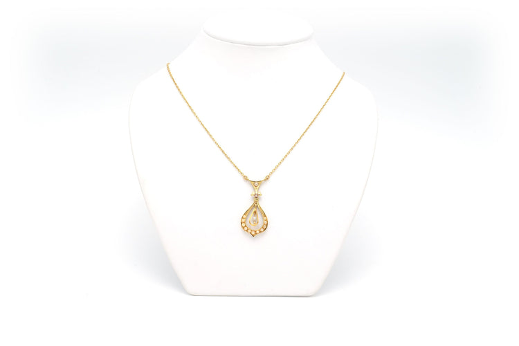 Collier Collier Art Nouveau en or jaune 18 carats et perles 58 Facettes B291