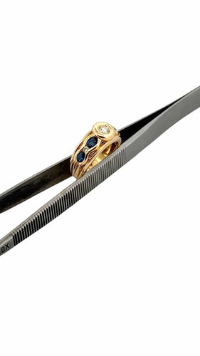 Bague 53 Bague en or jaune diamants et saphirs 58 Facettes