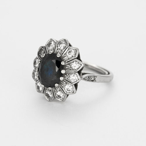 Ring Daisy, sapphire and diamonds