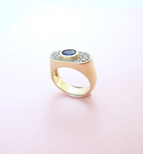 Bague Bague Saphir et Diamants 2 Ors 58 Facettes AA 1661