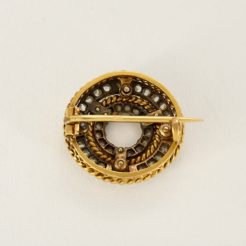 Broche Broche en or jaune et roses diamantés 58 Facettes RAM2985X2