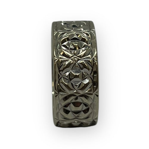 Prsten široký kroužek z bílého zlata 