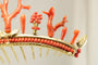 Diadème antique en corail doré à l'argent 58 Facettes 7493