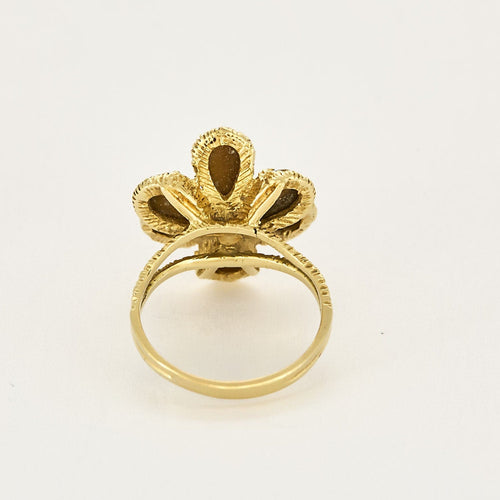 Bague 54 Bague "Fleur" en or jaune et quartz oeil de tigre 58 Facettes DIE1481