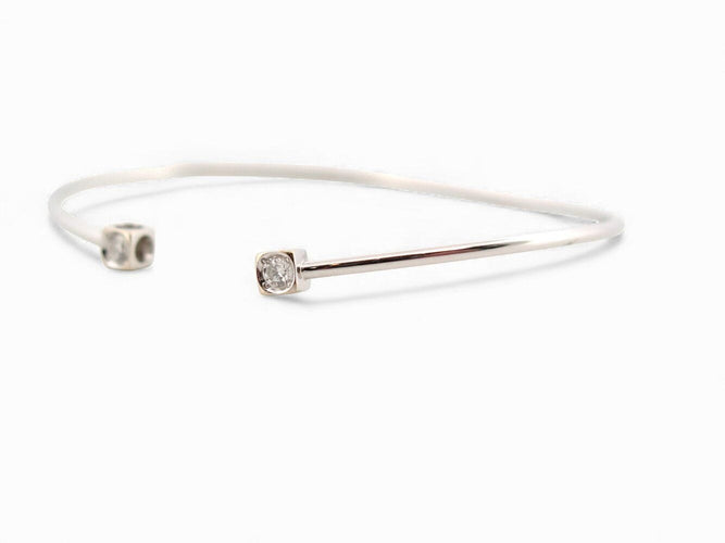 Bracelet bracelet DINH VAN 308215 le cube diamant pm 15 or blanc 18k 0.14ct 58 Facettes 271714