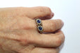 Bague 55 Bague Duo ancienne perles et pierres bleues 58 Facettes 573