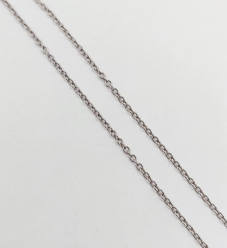 Collier Chaine vintage or blanc 18k mailles forçat 42,5 cm 2,49 gr 58 Facettes A06121