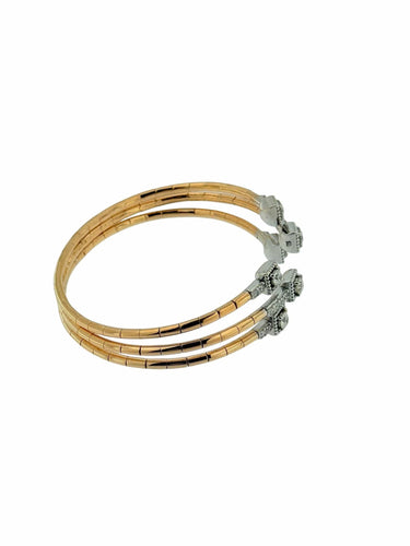 Bracelet Bracelet manchette or rose et or blanc, diamants naturels 58 Facettes