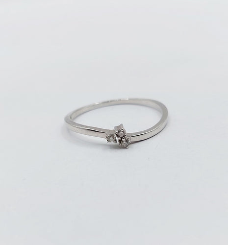 Bague 55 Bague vintage or blanc, trilogie diamants 58 Facettes B01003