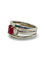 Bague 58 Bague or blanc rubis 1,40 ct et diamants 58 Facettes