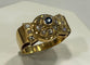 Bague 58 Bague tank or jaune saphir diamants 58 Facettes LP34