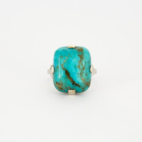 Bague 52 Bague turquoise et or blanc 58 Facettes