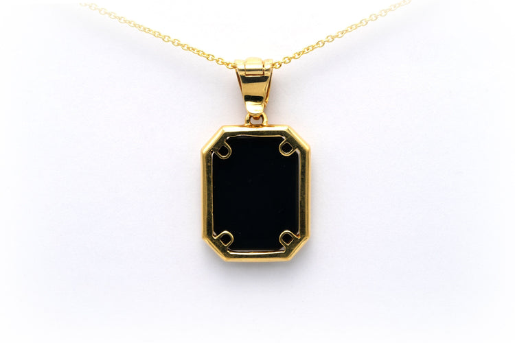 Pendentif Pendentif contemporain en or jaune serti d'un camée agate 58 Facettes 13892