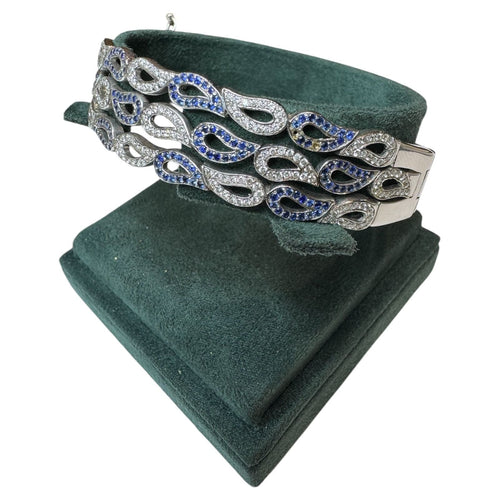 Bracelet Bracelet or blanc saphirs diamants 58 Facettes