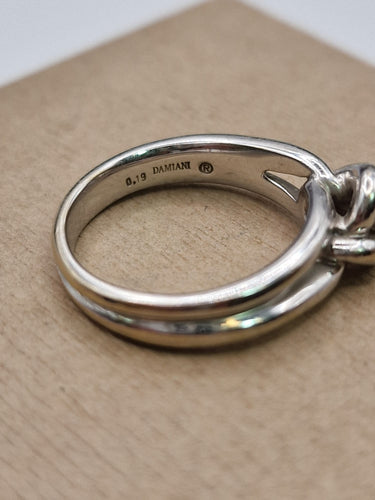 Bague 53 Damiani - Bague Solitaire Knot en or blanc 18k et diamant 58 Facettes