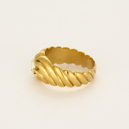 Bague 57.5 Bague en or jaune et rose diamantée 58 Facettes POI0046