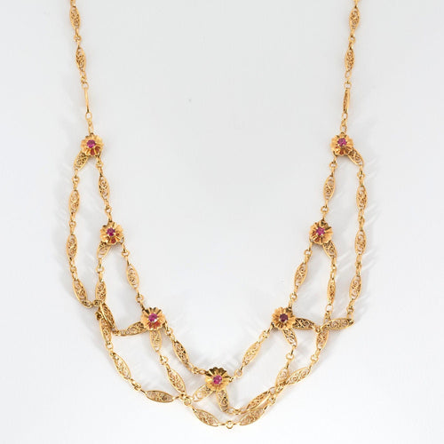 Collier Collier chaine filigrane or jaune 58 Facettes